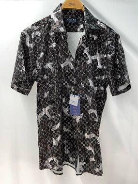 ABOVE MAN FOIL METALLIC MENS BUTTON DOWN SHIRT FTL-04-099